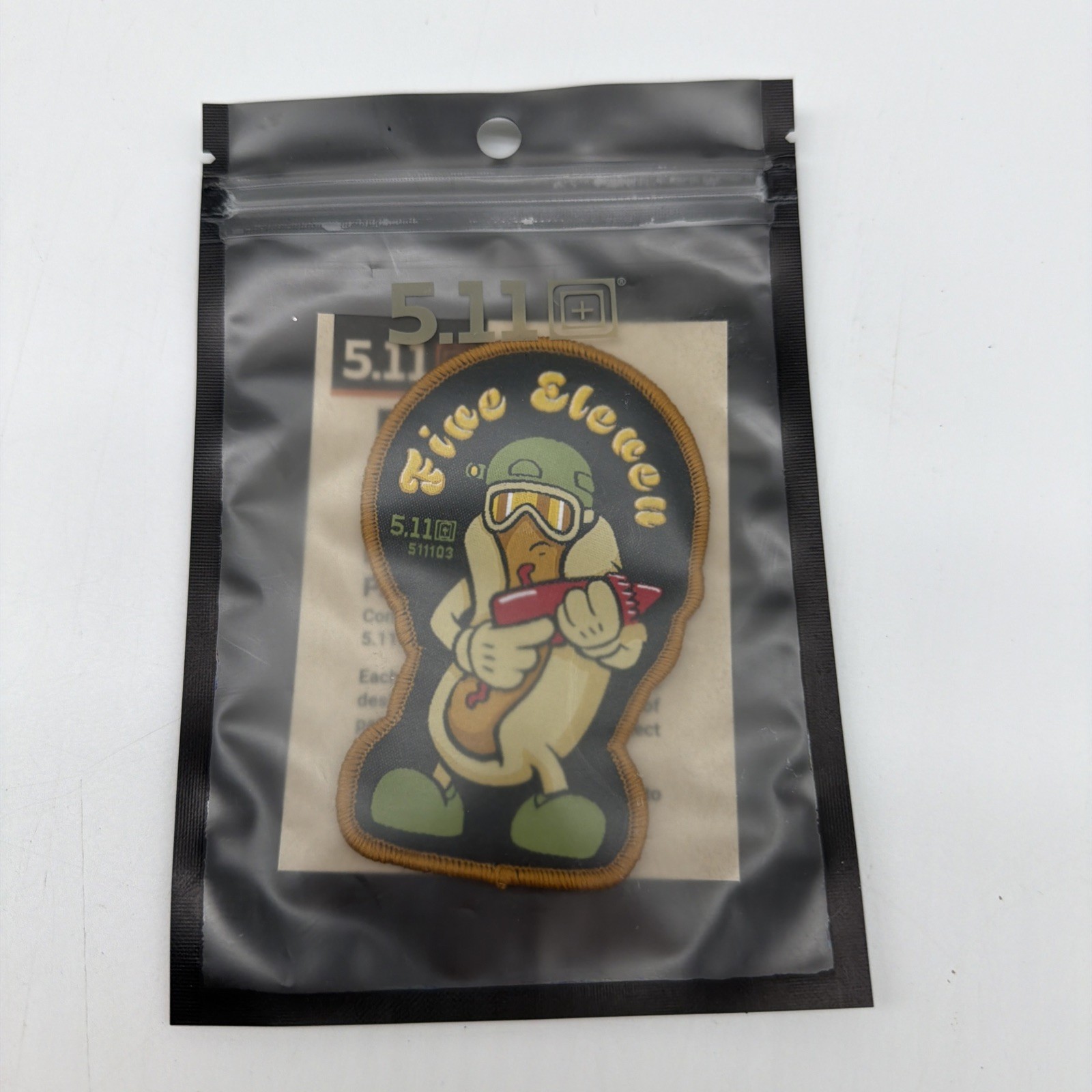 5.11 TACTICAL POTM JULY 2022 "HOT DOG HERO" LOGO PATCH "PATCH OF THE MONTH" RARE