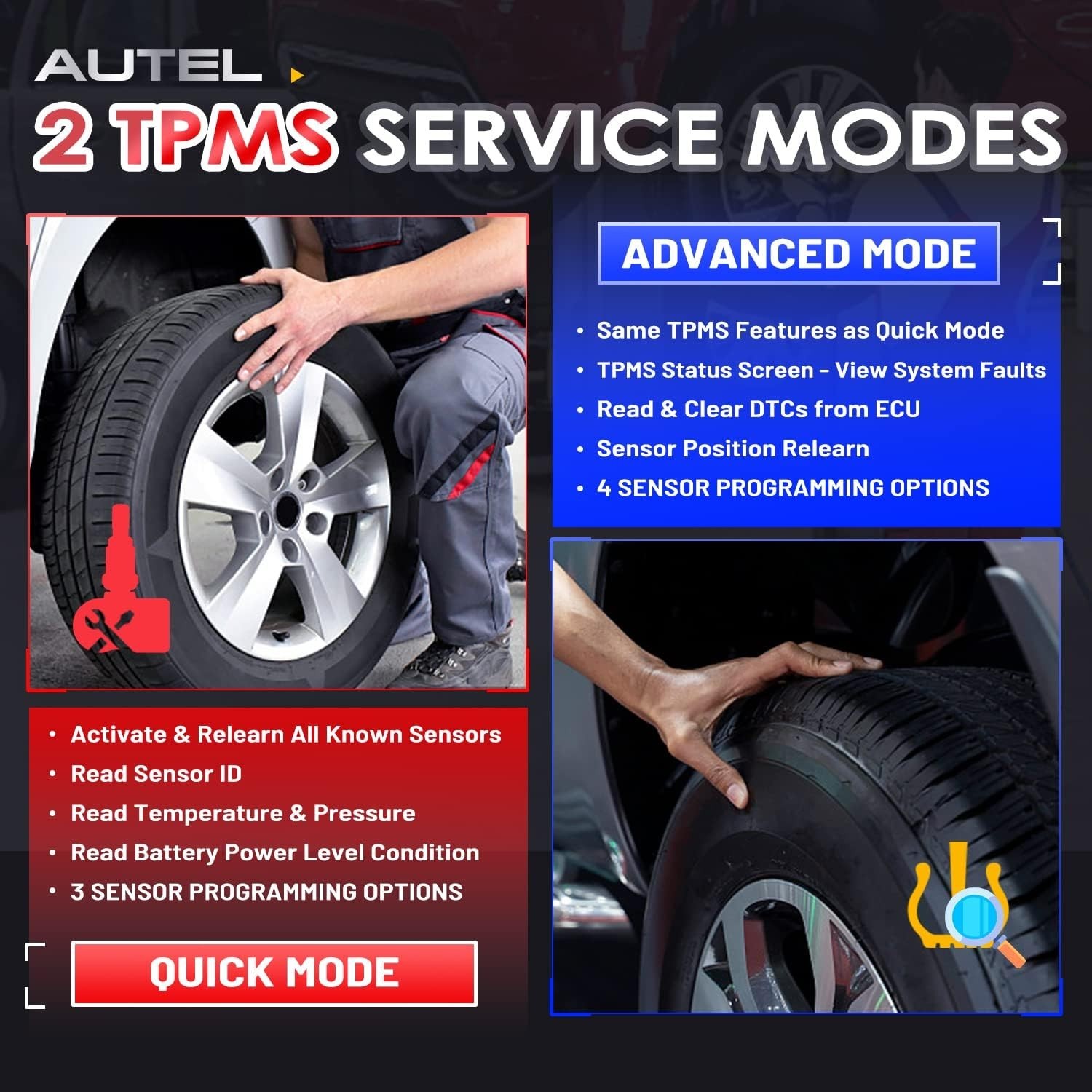 Autel MaxiTPMS TS508WF TPMS Relearn Tool TPMS Sensors Activate/Reset/Programming