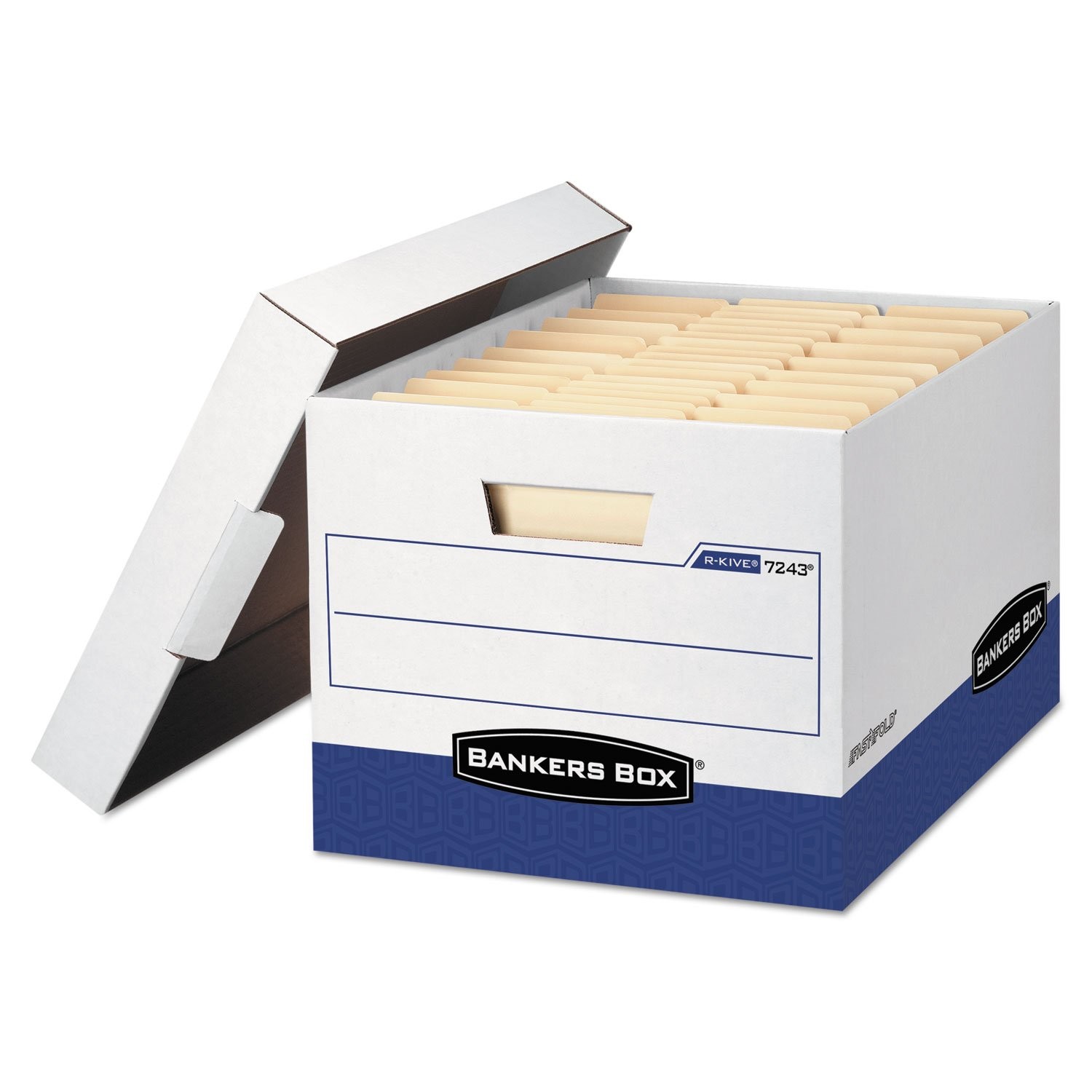 Bankers Box Bankers 12-Pack R-Kive Heavy Duty File Storage Boxes Lids Fastfold