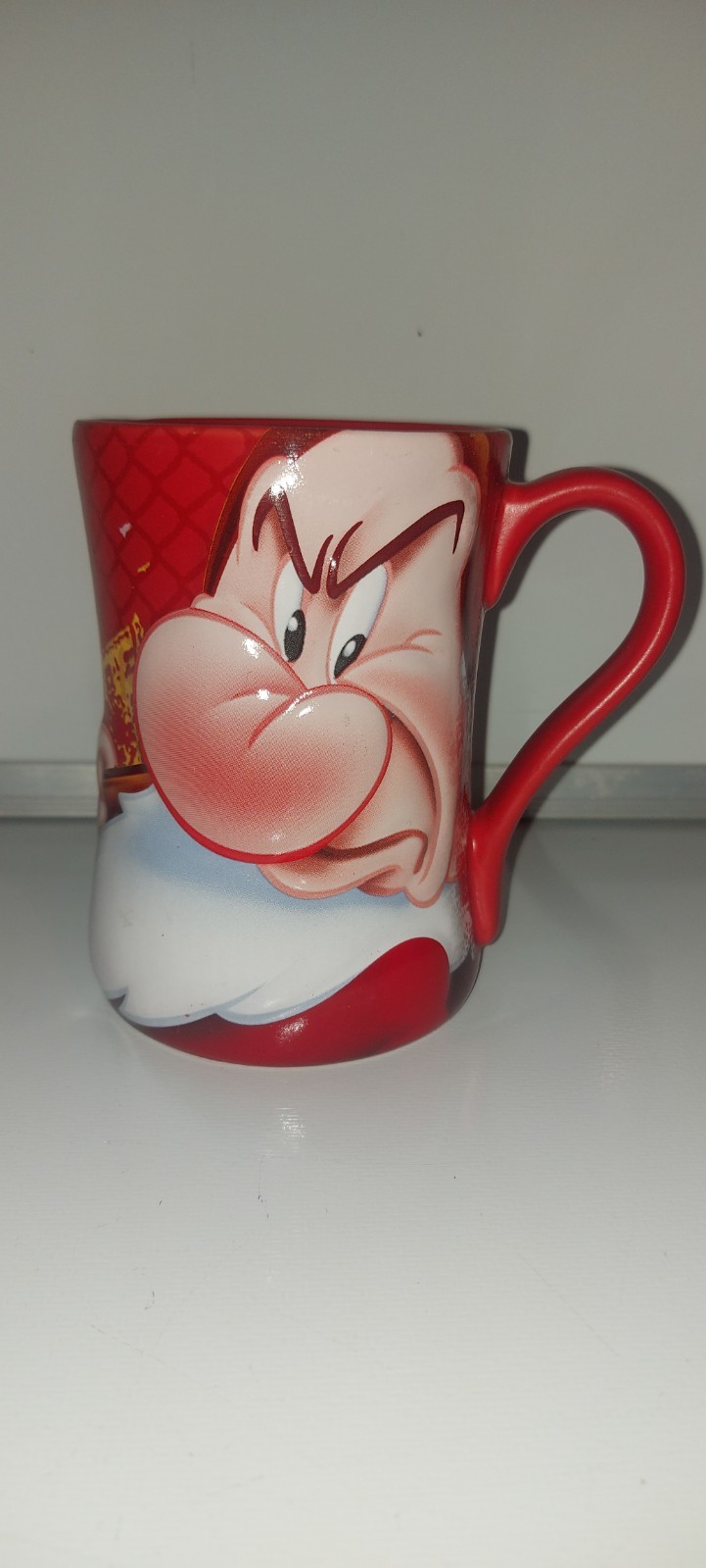 Disney Store Grumpy Mug Snow White Seven Dwarfs Red Character Mug