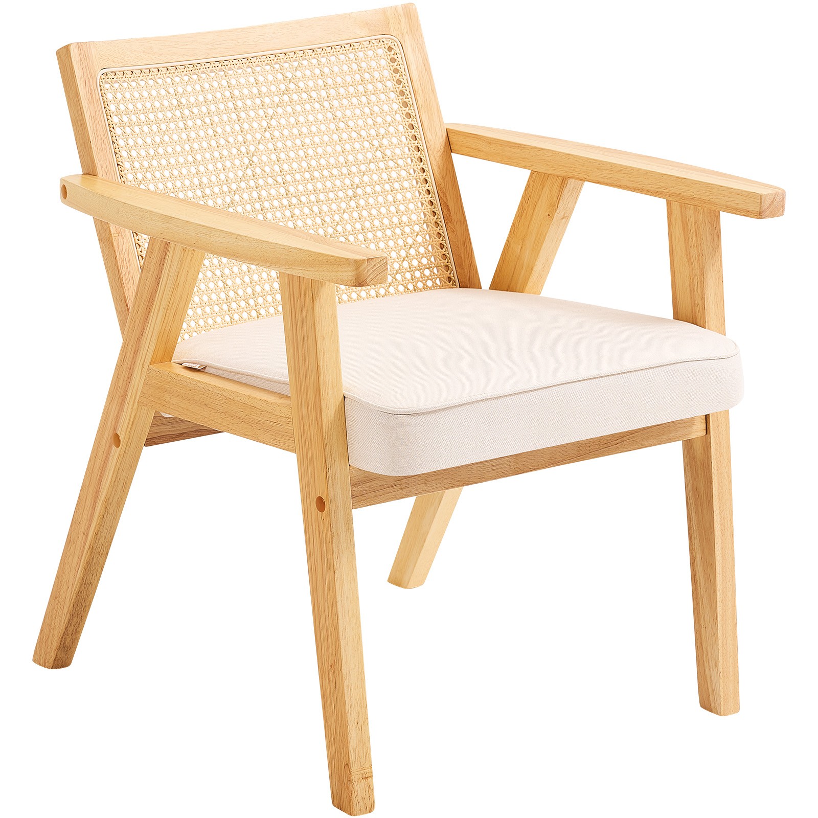 Rattan Chair Outdoor Patio Furniture Dining Chair 1PC with Cushion Armrest