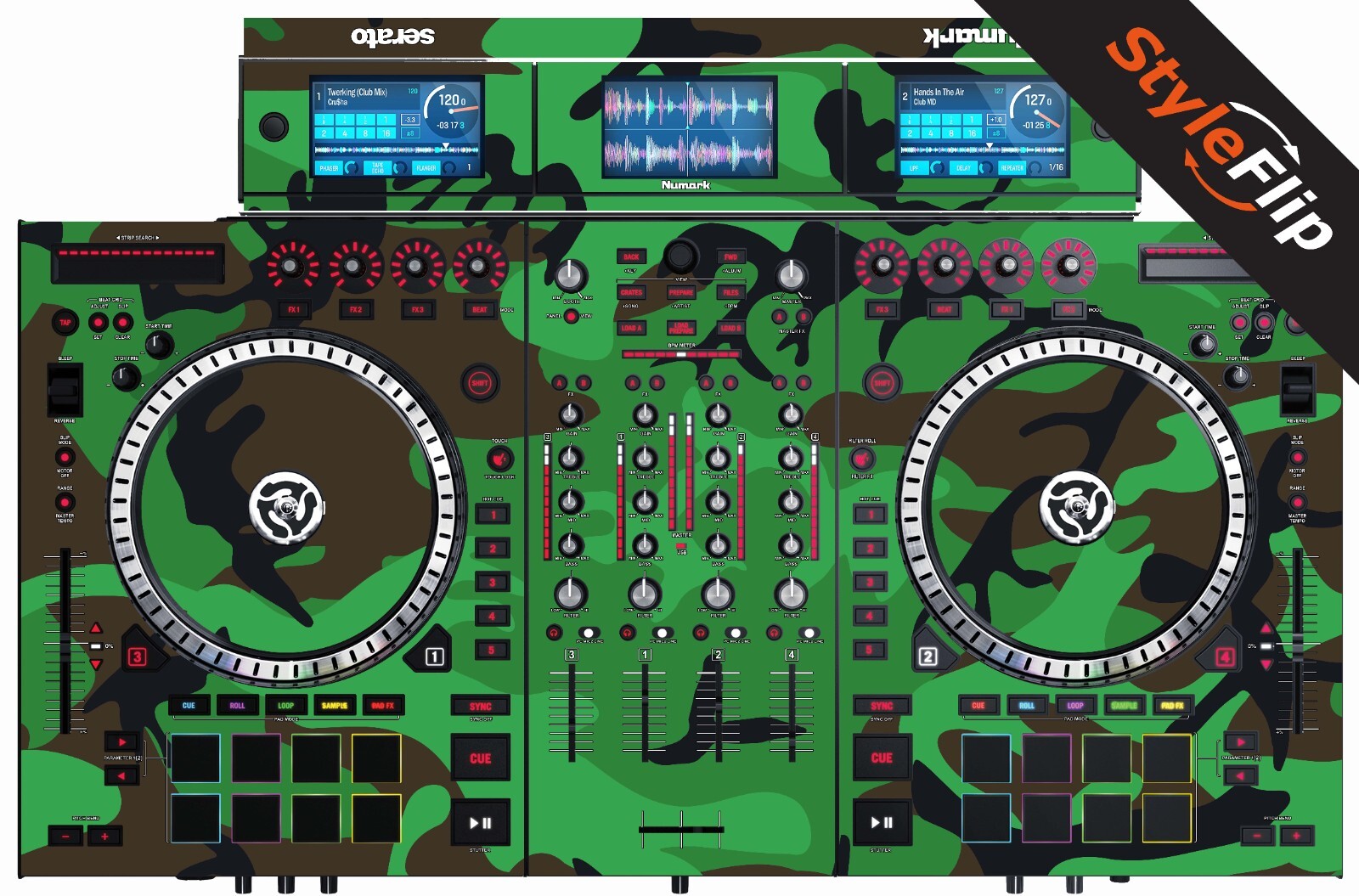 Numark NS-7 III Skin | Camo Green | Protective Decal | StyleFlip Skins