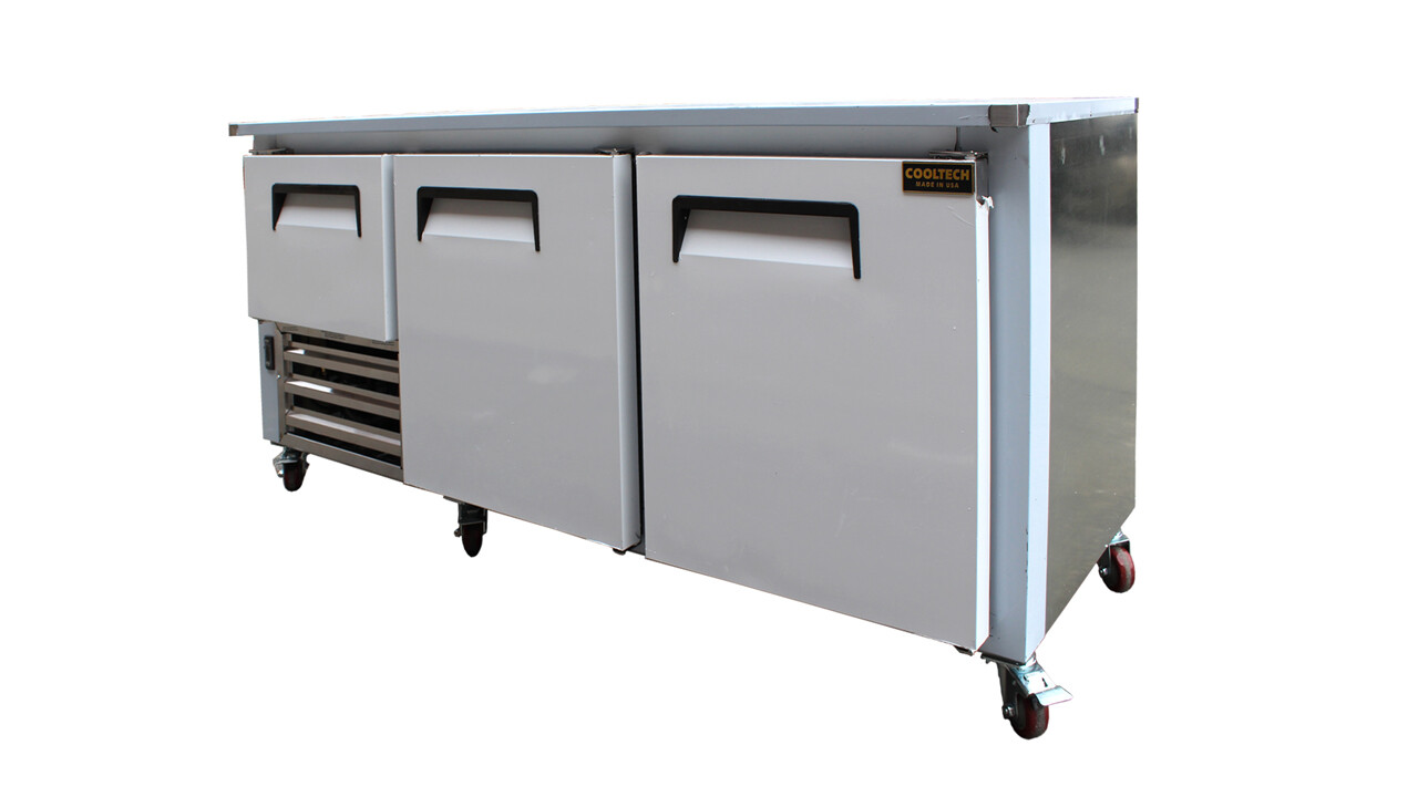 Cooltech 2-1/2 Door Low Boy Worktop Refrigerator 84"