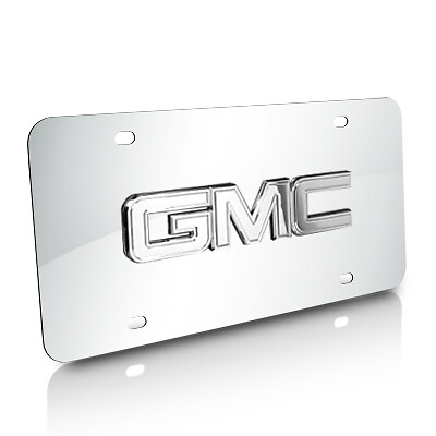 GMC 3D Logo Chrome Stainless Steel License Plate Made in the USA