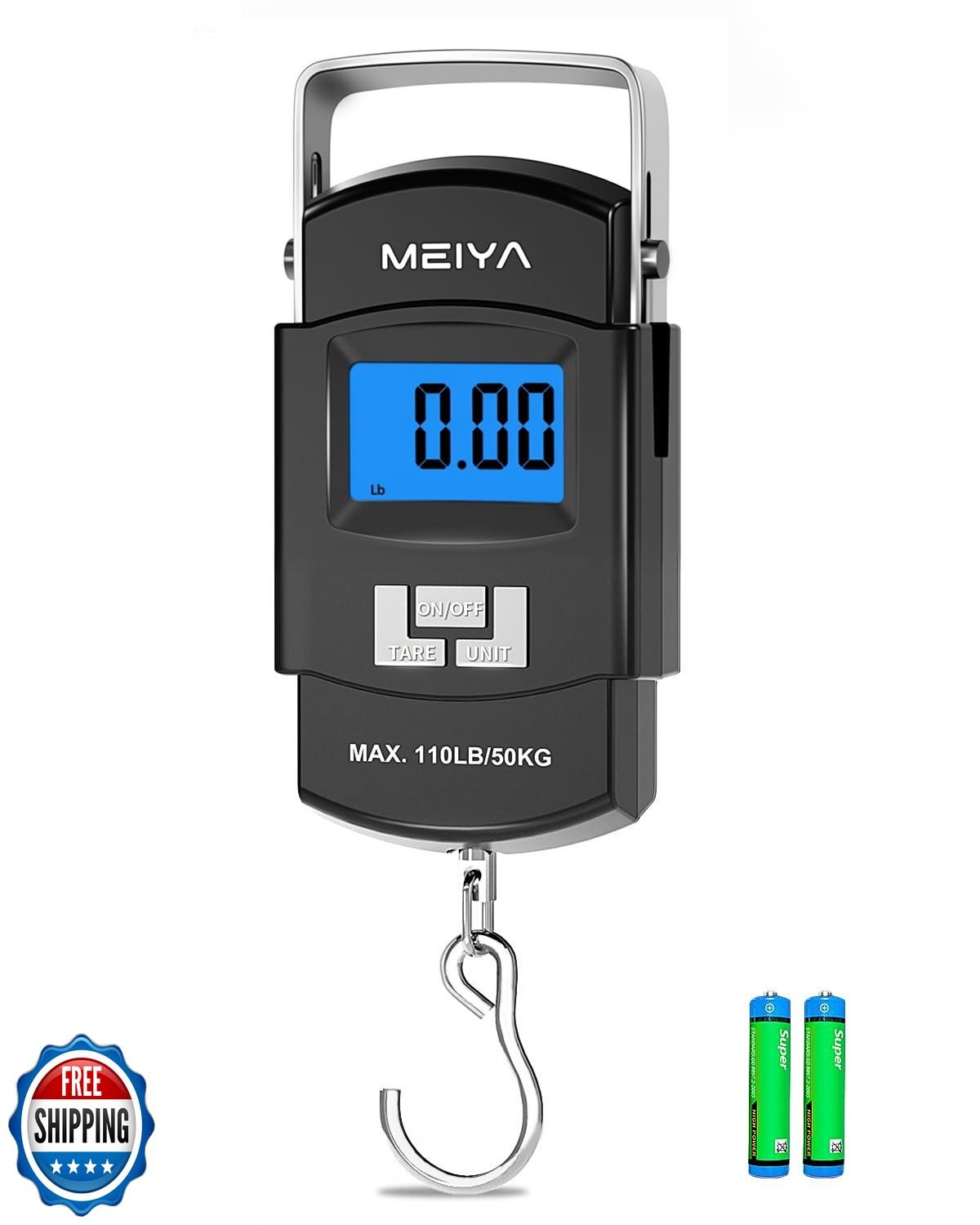 MEIYA Fish Scale 110lb/50kg Digital Fishing Scale with Backlit LC