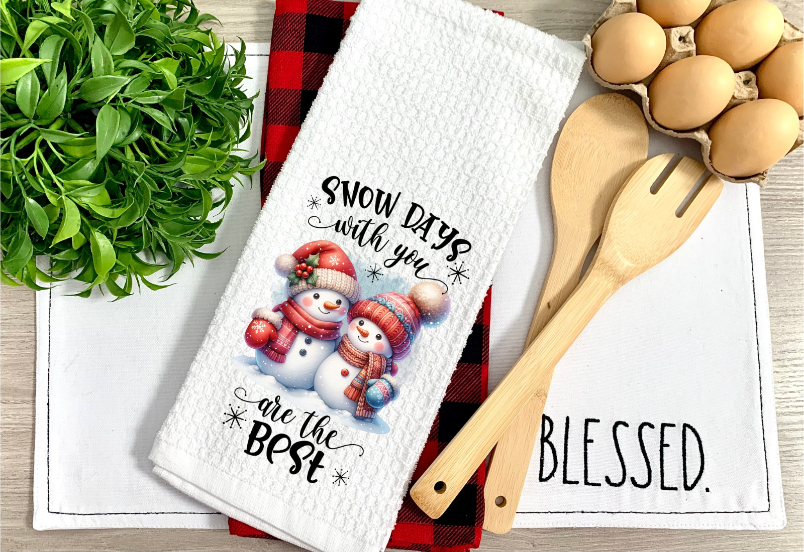 Snow Days With You, Waffle Weave Towel, Micro Fiber, Gym, Spa, Hands(T464)