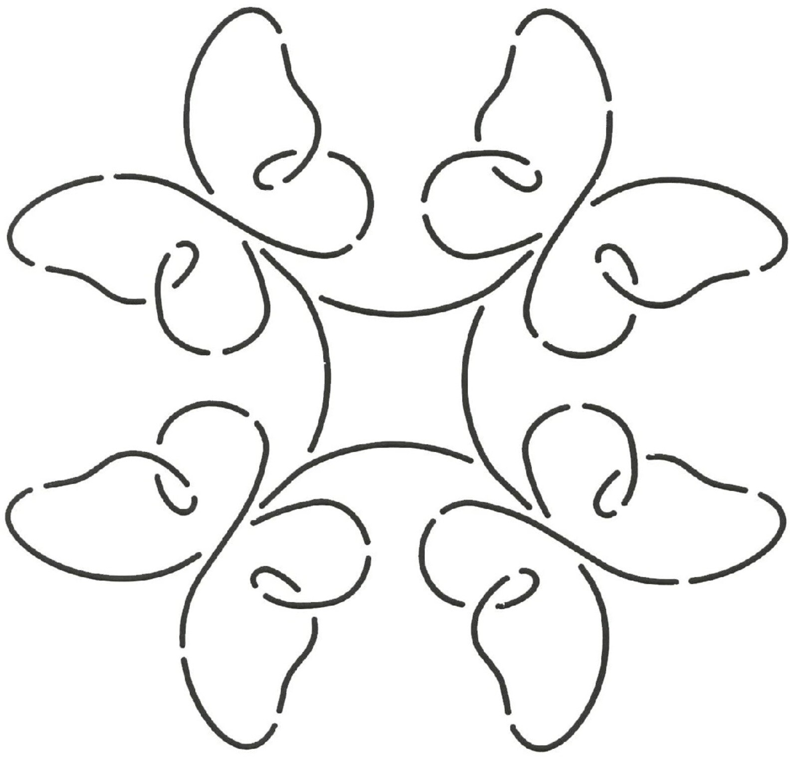 Quilting Stencil Butterfy Block Quilt Pattern 7" Continuous Line Design Template