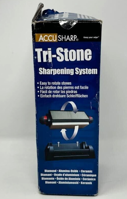 * SMITH'S * ' 6" DIAMOND TRI-STONE SHARPENER ' EASY TO ROATATE