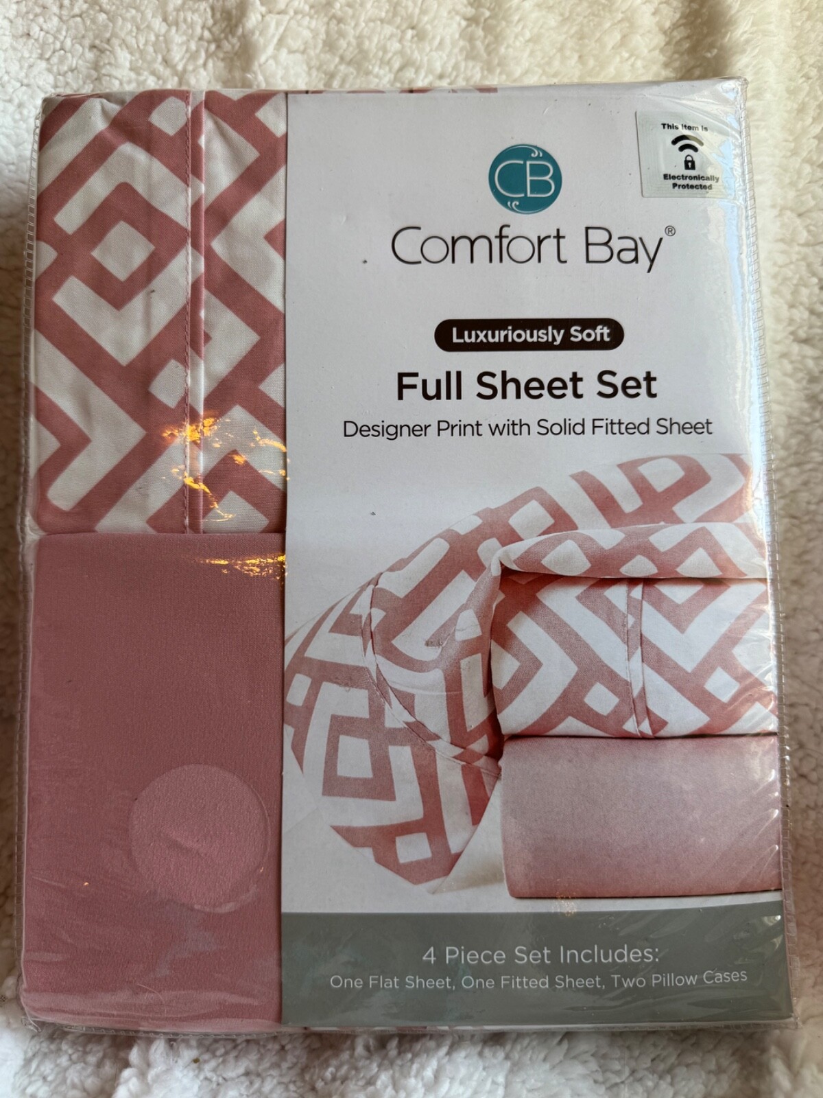 Full Size Sheet Set - Pink White - NWT - FREE SHIPPING