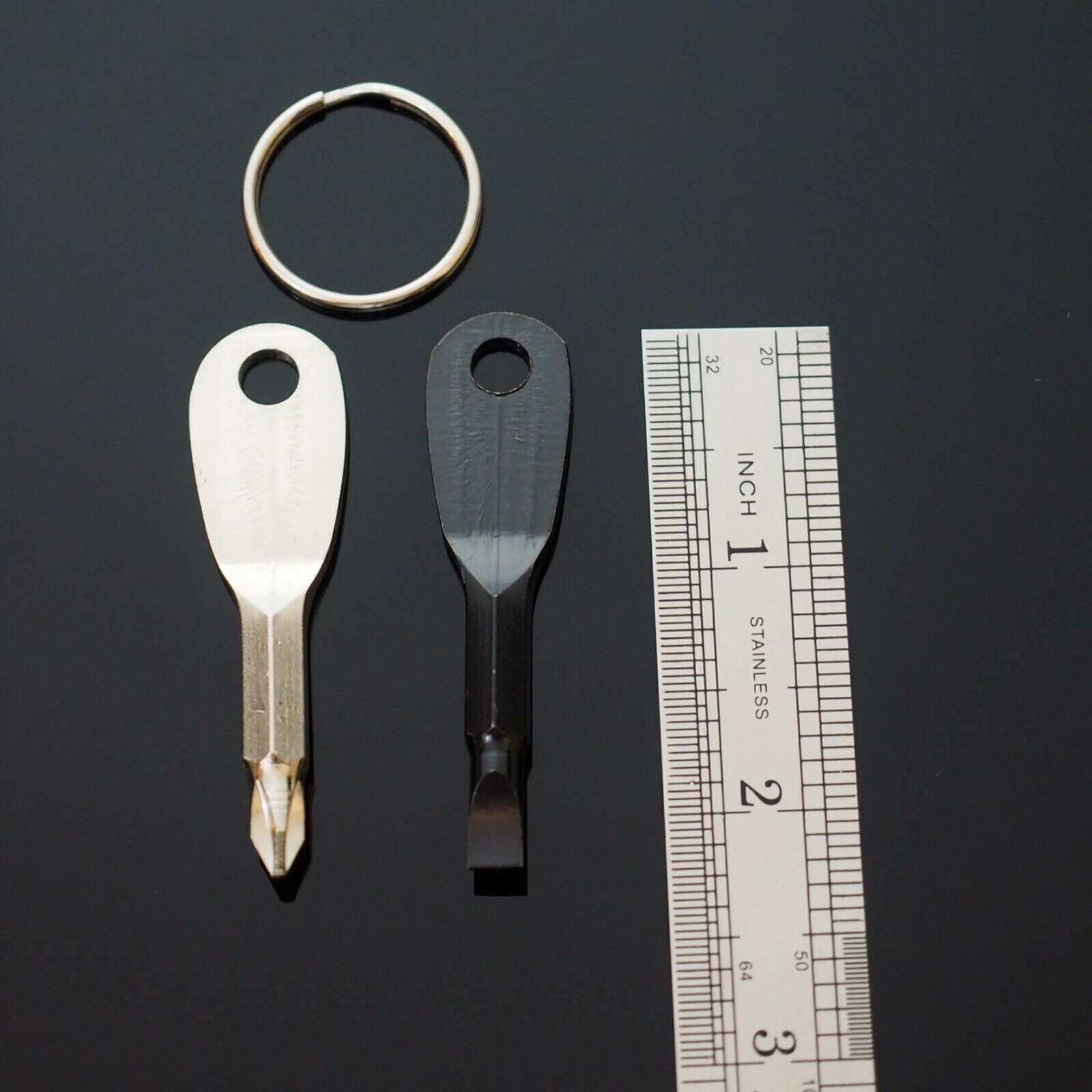 5pcs Key Ring Screwdriver EDC Tool Set Outdoor Pocket Mini Tool Keychain Black