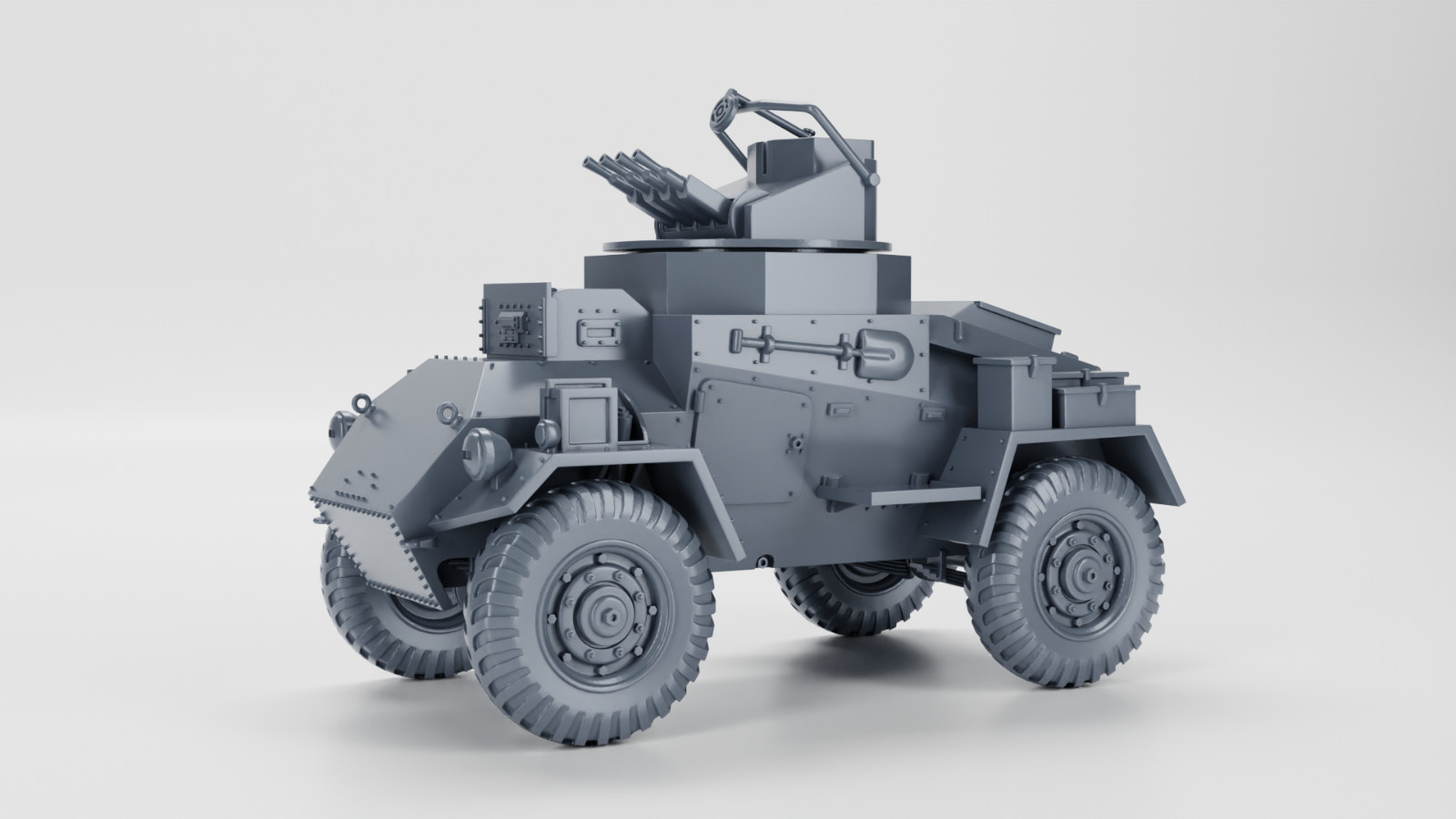 Wargame 3D Miniatures WW2 British UK Humber Mk I AA Armored Car Bolt Action 28mm