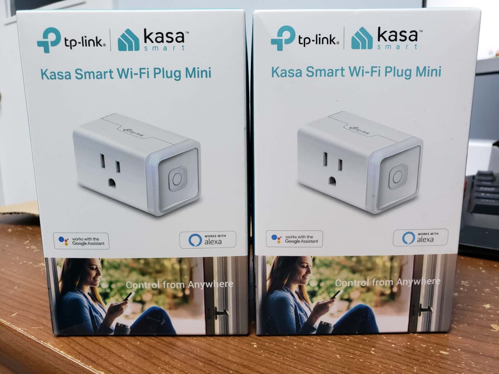 Two TP-Link Smart Wi-Fi Plug Mini HS105 Works with Alexa and Google Assistant