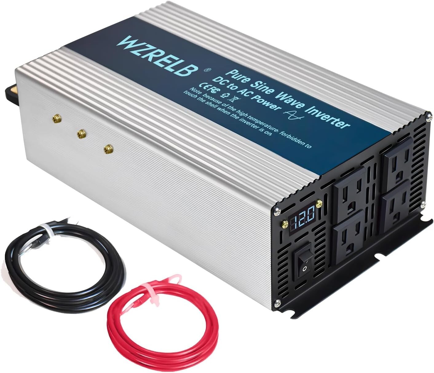 2000W Pure Sine Wave Inverter 12V to 120V Power Car Home Solar Truck Camp Motor