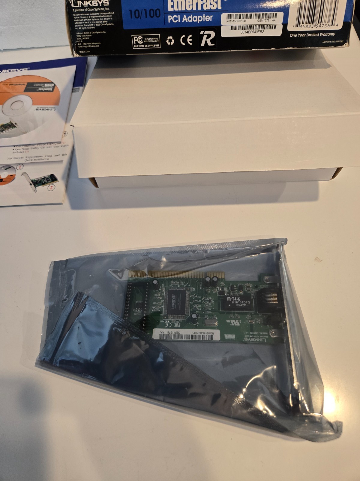 Linksys EtherFast PCI Adapter 10/100 Mbps Wired Model LNE100TX Microsoft Windows