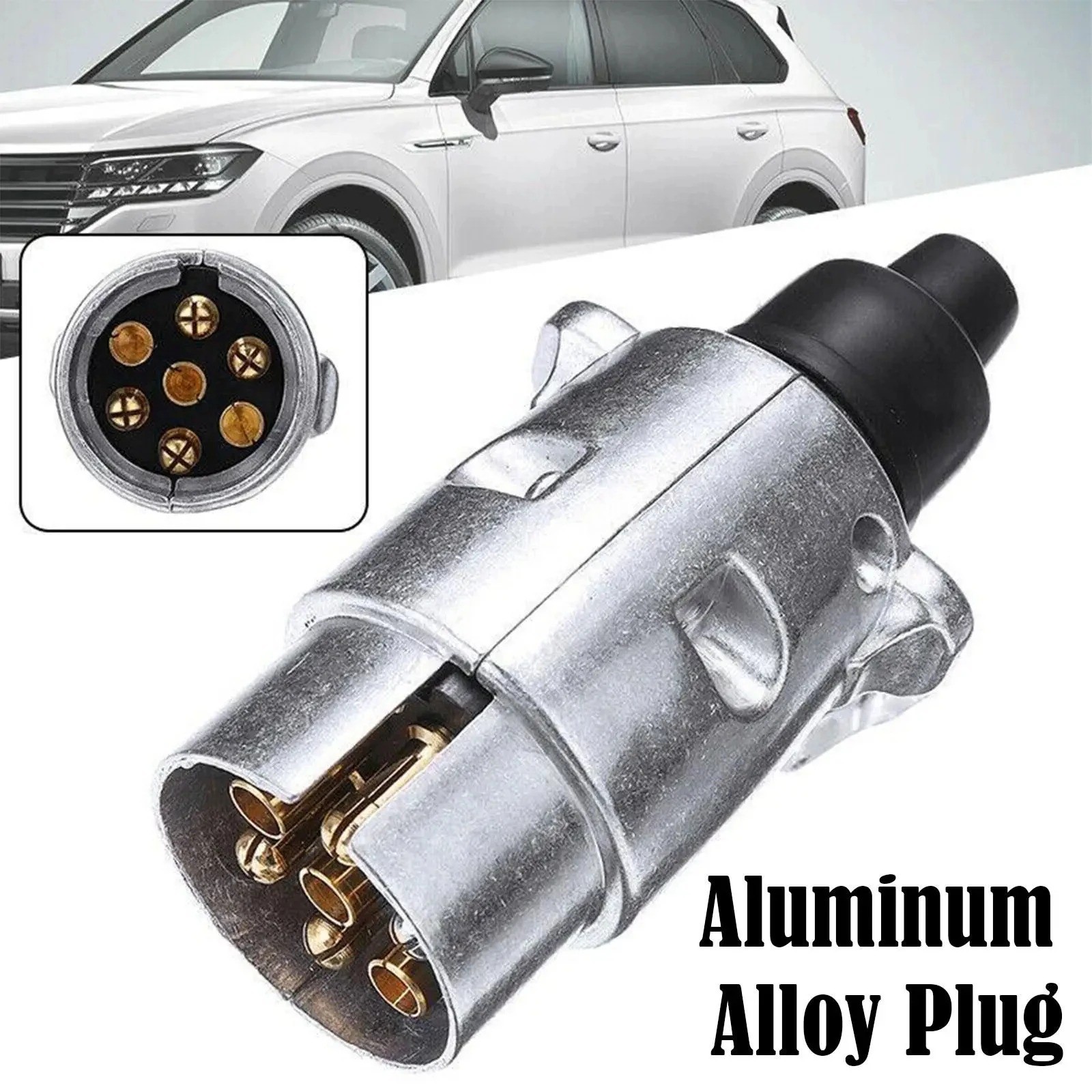 12v N Type 7 Pin Metal Towing Socket For Trailer Board Caravan Lights Aluminum