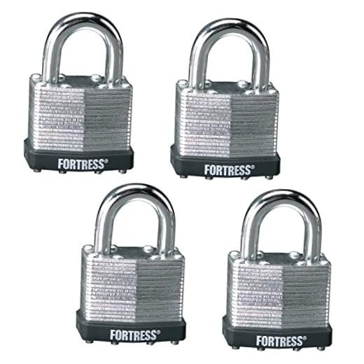 1803Q Fortress Outdoor Padlock with Key, 4 Pack Keyed-Alike 4 Pack, Keyed-Alike
