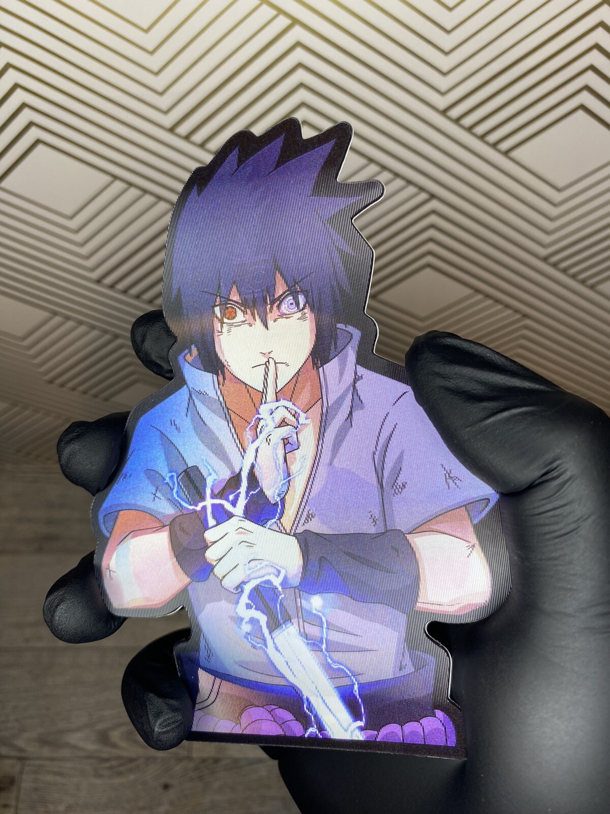 Naruto Shippuden Sasuke Uchiha 3D Lenticular Motion Car Sticker Decal Peeker