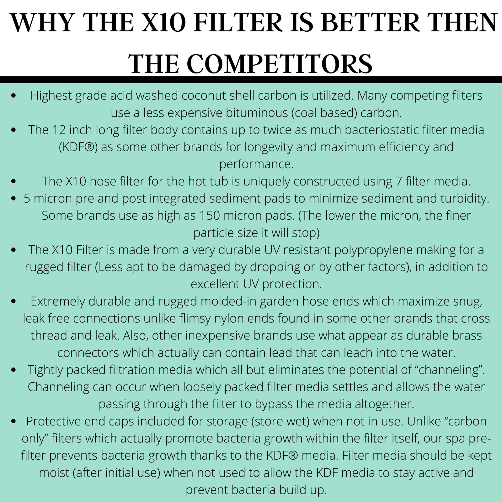 Spa Marvel X10 Water Filter