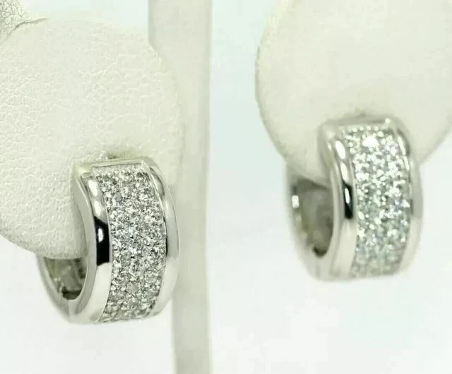 2Ct Round Cut Lab Created Diamond Women Huggie Hoop Earring 14KWhite Gold Plated