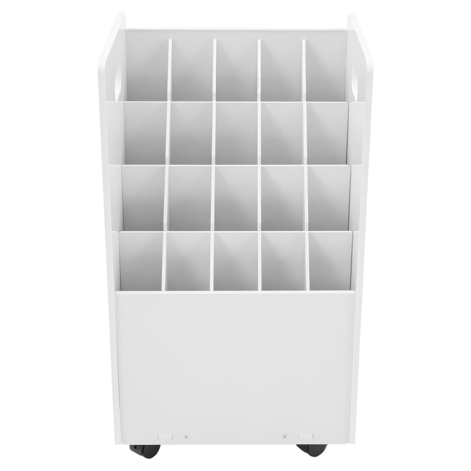 Blueprint Holder 20 Slots Document Storage Cart Rolling File Organizer White