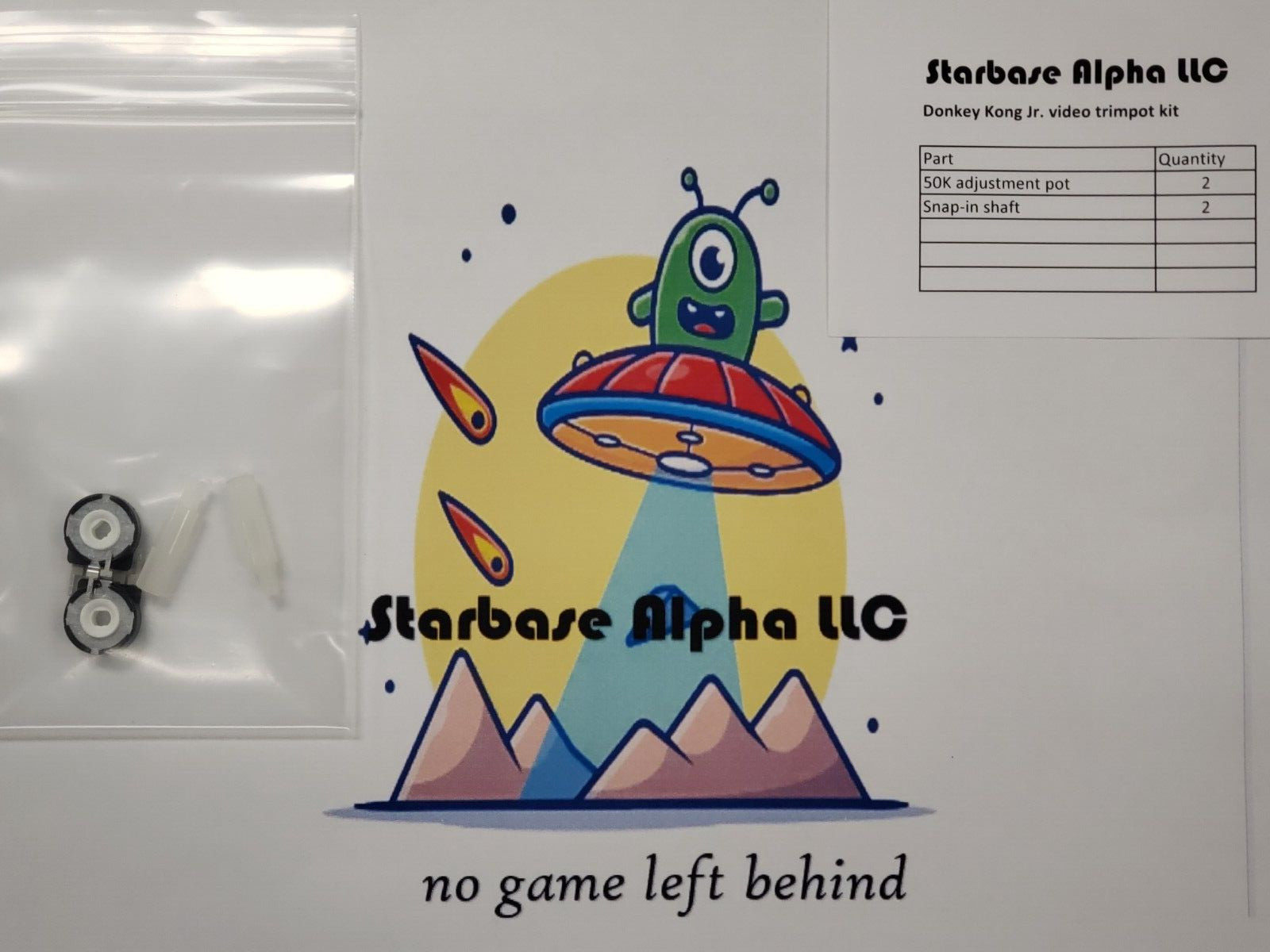 Nintendo Donkey Kong Jr. Arcade PCB trimpot kit for video board