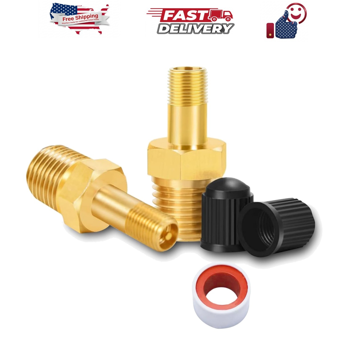 1/4" NPT Tank Valve, Anti-Corrosion Brass Schrader Valve with 1/4" Male NPT,U...