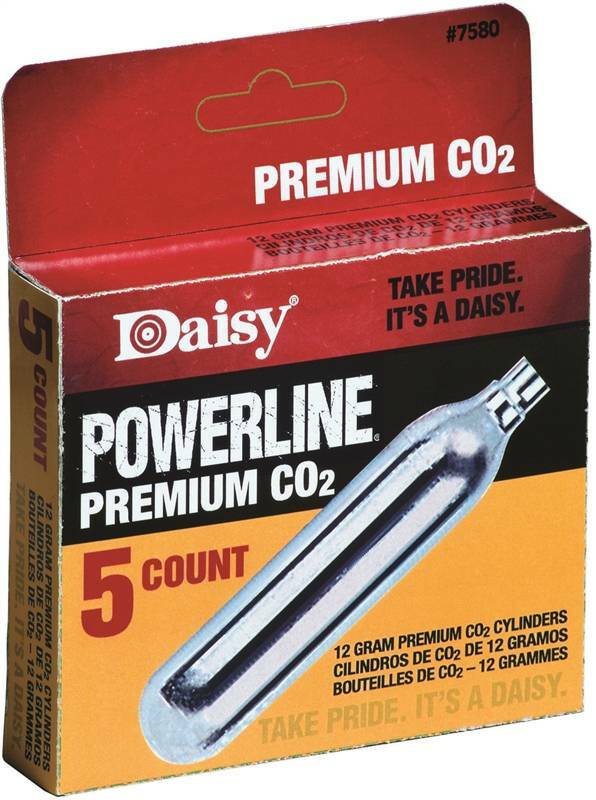 NEW Daisy 7580 Powerline Airgun Cartridges CO2 12 Gram Cylinders 5 Pack 4158598
