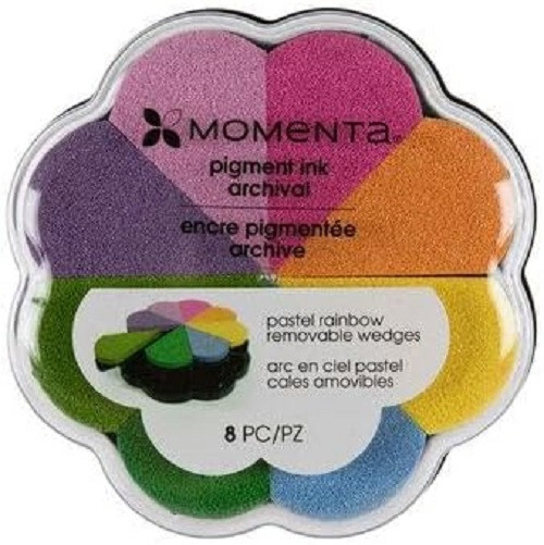Momenta Removable Wedges Pigment Ink Pad - Pastel Rainbow - Petal Points