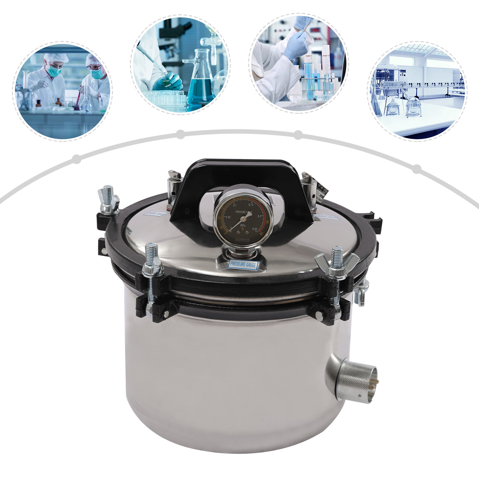 Autoclave Steam Sterilizer Dental Equipment Sterilization 8L Medical Sterilizer