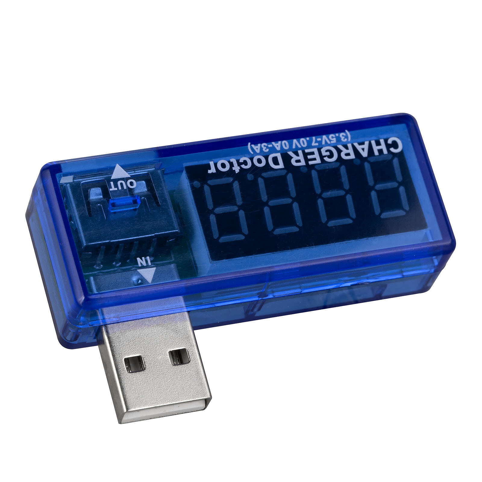 USB Voltmeter DC 3V to 7.5V Battery Power Reader Angled Voltage Amperage Meter