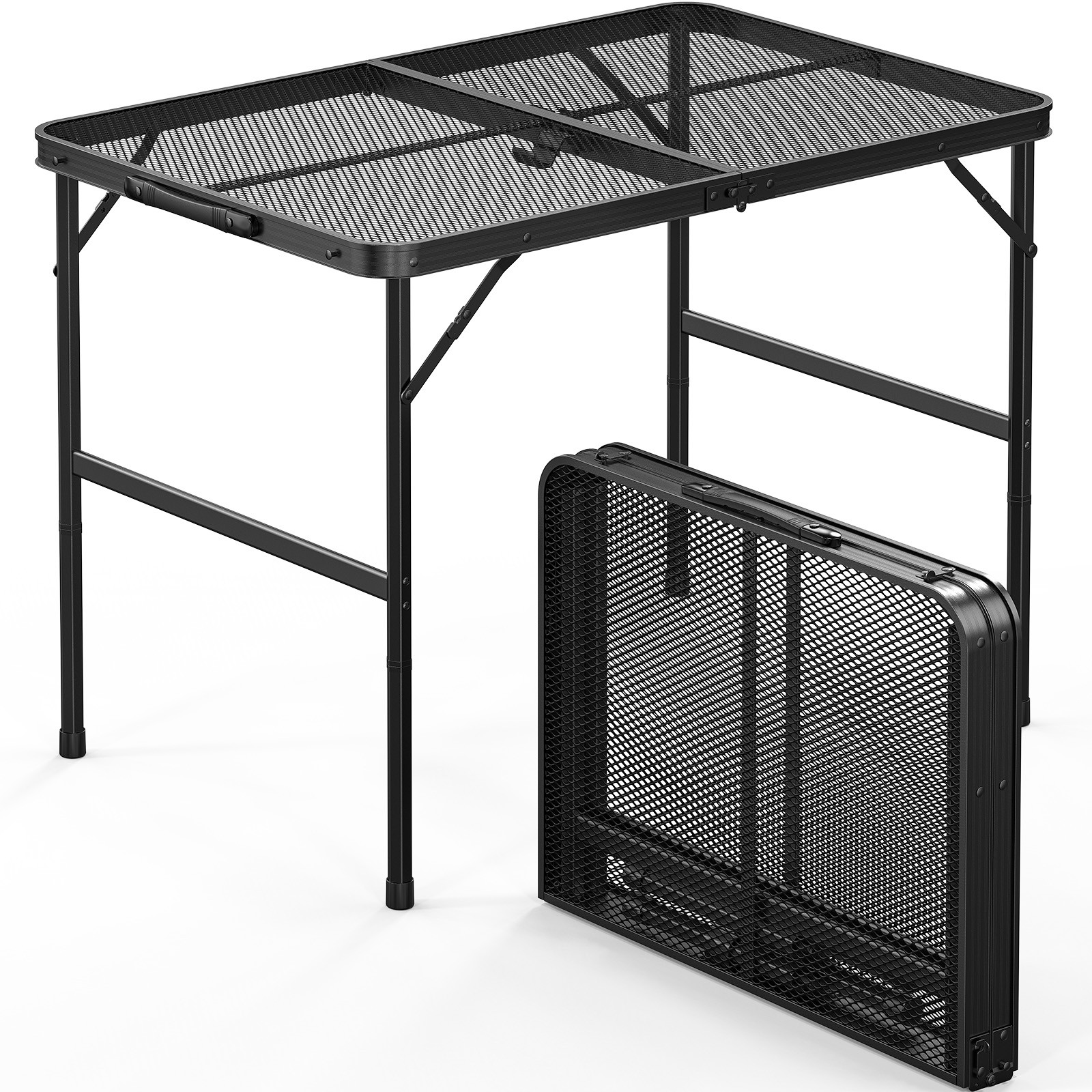 3ft Portable Folding Camping Table Picnic Grill Table w/Aluminum Adjustable Legs