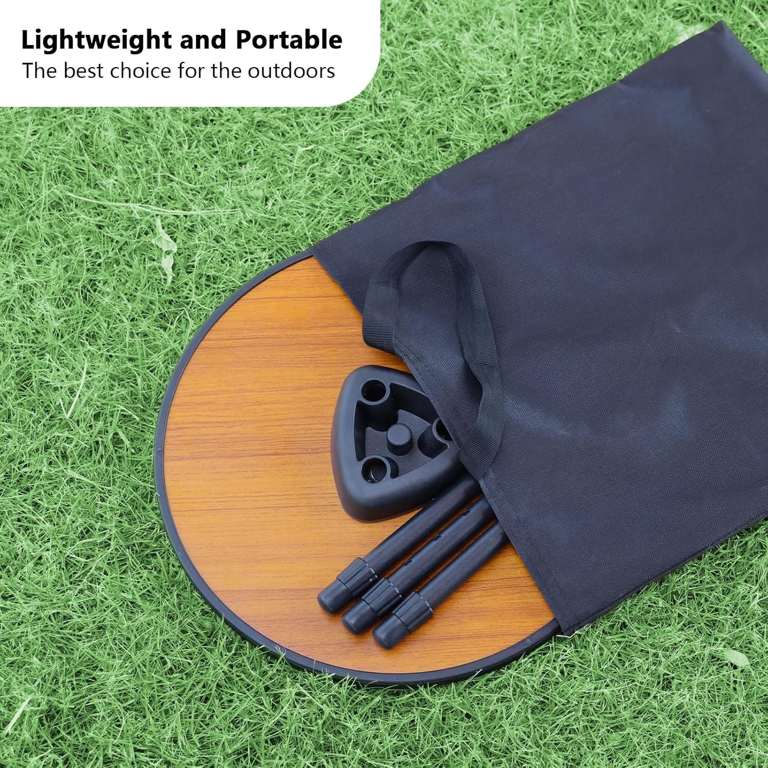2pack Small Folding Round Portable Patio Table, Height Adjustable Side Table
