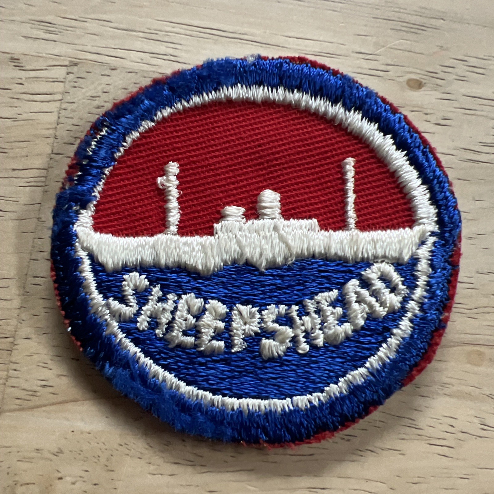 WWII USN Navy Army Merchant Marine Sheepshead Twill Patch VTG