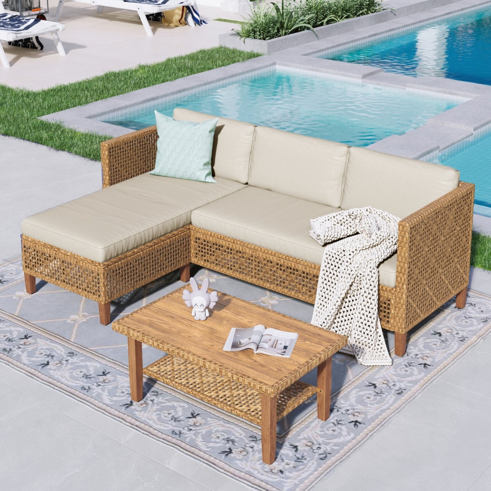 Outdoor Furniture Rattan Furniture Outdoor Conversation Set  Wicker Sofa Set