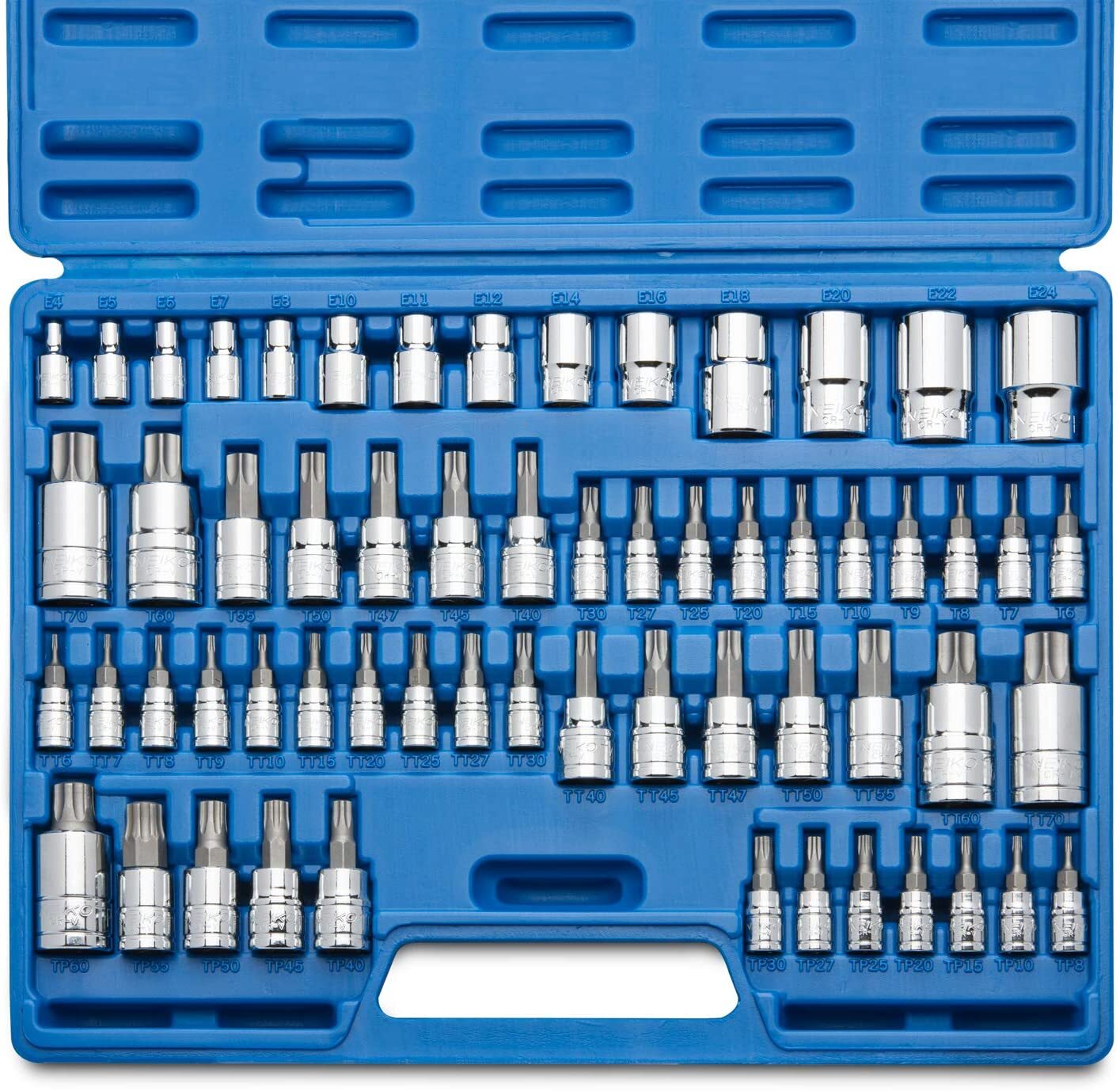 60Pcs Master Torx Bit Socket External Torx Socket Set | S2 and Cr-V Steel