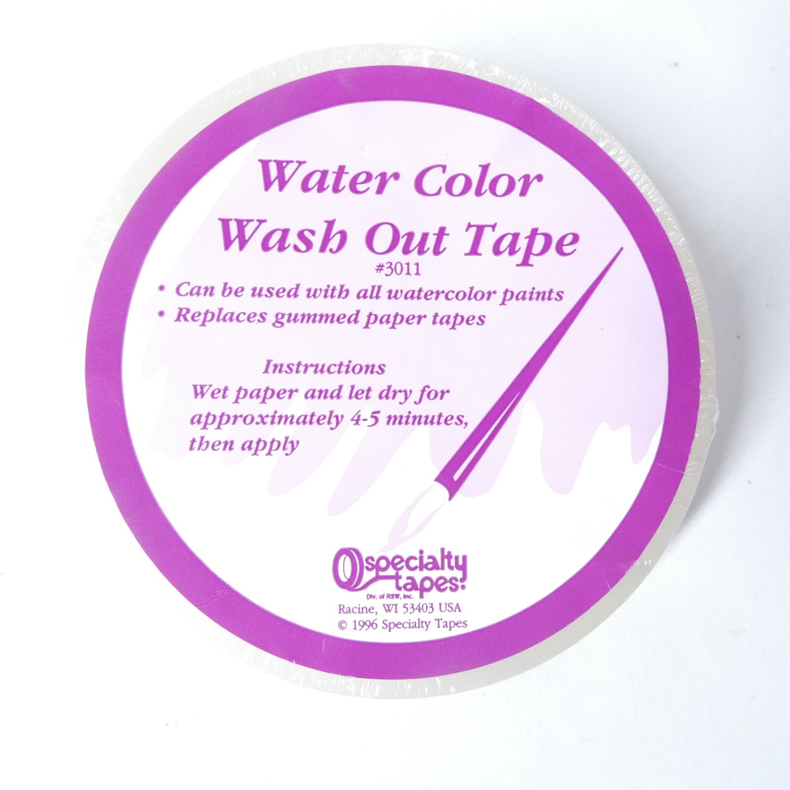 Watercolor Wash Out Tape 3011 1” Specialty Tapes 1996 NOS Unused Vintage
