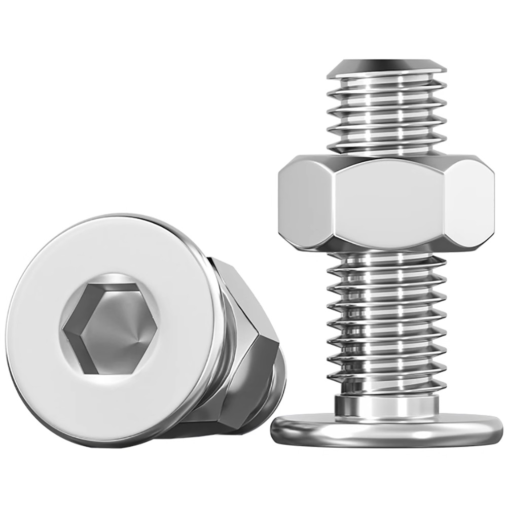 M2 - M5 Ultra Thin Wafer Flat Head Screw Bolt Allen Stainless Steel With Nut Set