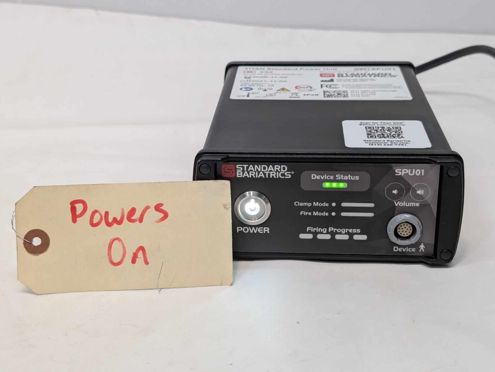 Standard Bariatrics SPU01 Titan Power Unit, 100-240VAC, 50-60Hz, 1A, Made in USA