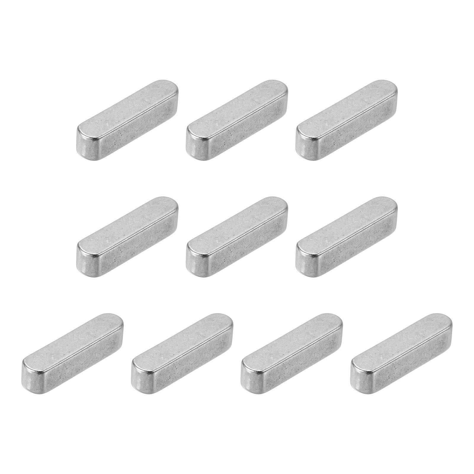 10Pcs Round Ended Feather Key, 6 x 6 x 25mm Stainless Steel Key Stock Keystock