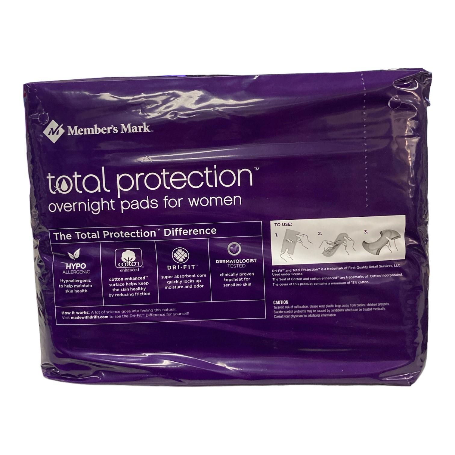 Member's Mark Total Protection Overnight Pad for Women (120 ct.)
