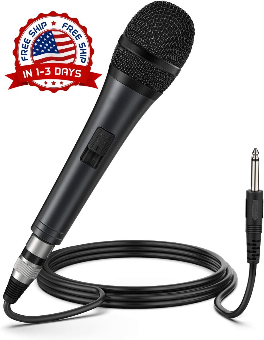 Microfono Profesional Dinamico de Mano Con Cable Para Fiestas Karaoke 14.8Ft NEW