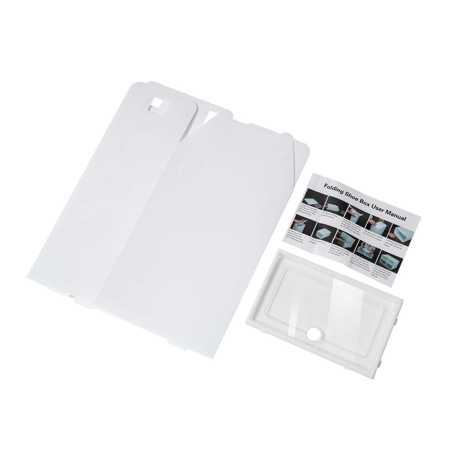 24 PCS Shoe Storage Box Clear Stackable Shoe Container XL White