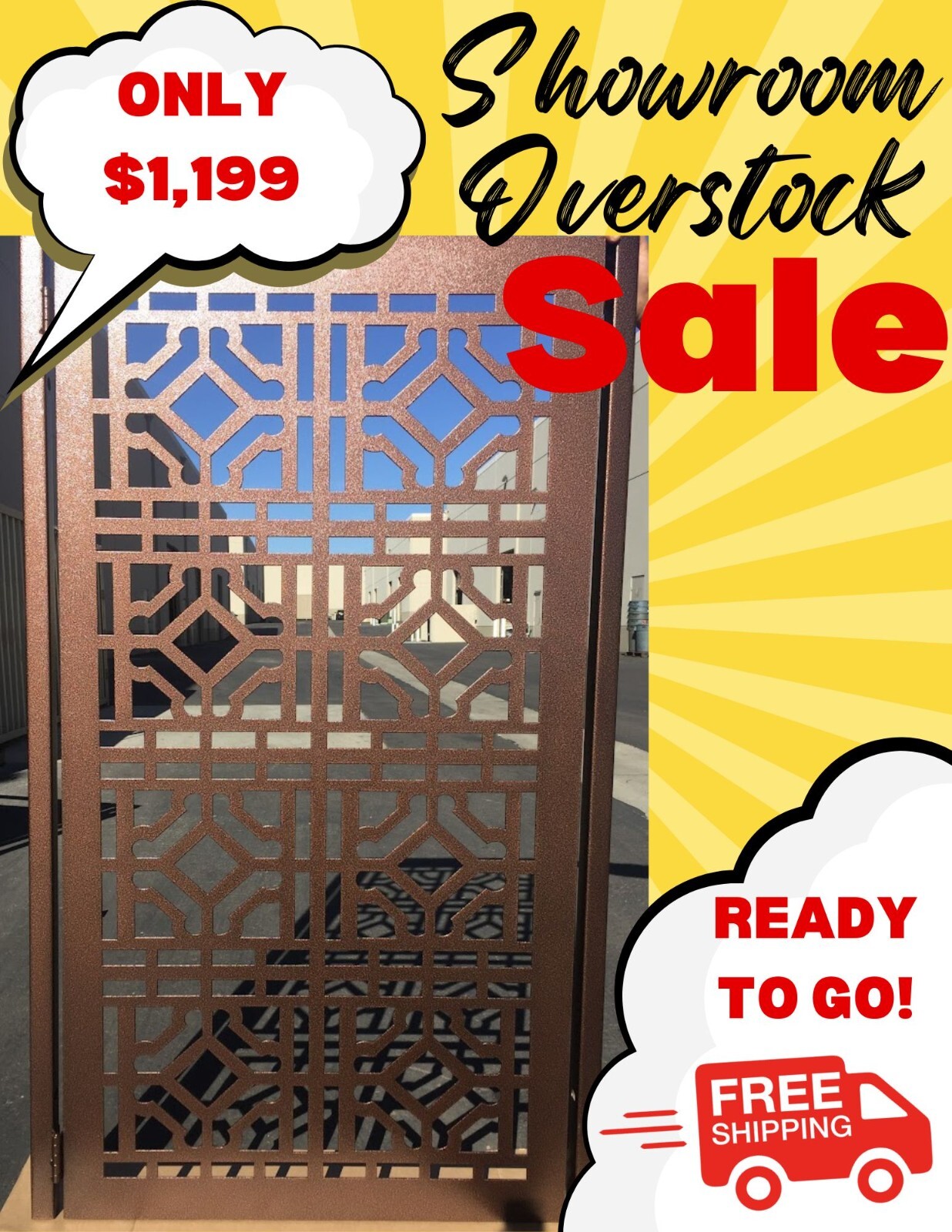 Contemporary modern metal gate, Modern Metal Gate, Custom size Art Pedestrian