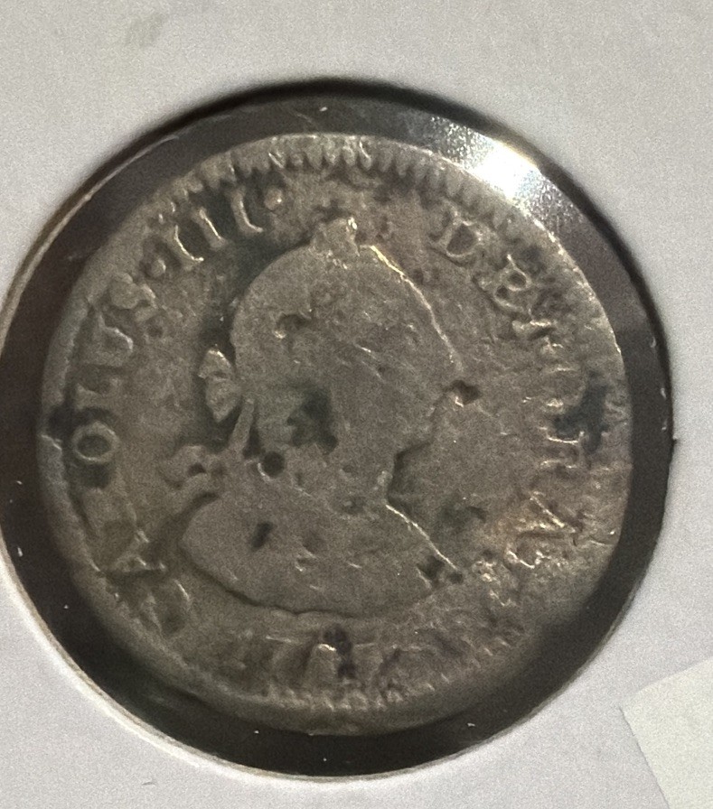 1787Mo FF Mexico 1/2 Real Silver Coin Spanish Colony-17.2MM-Charles III-KM#69.2a