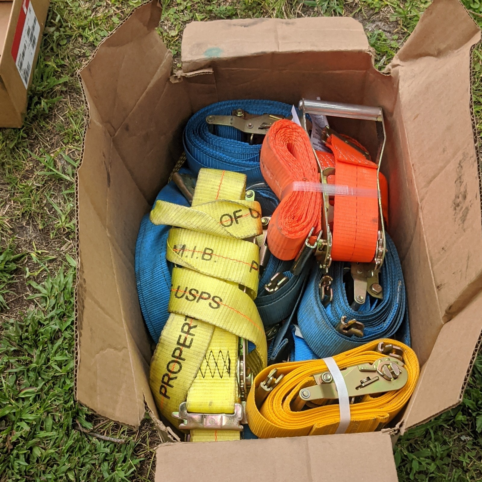 22 Ratchet Tie Down Straps Lot Multicolor Polyester w/ Metal E-Clip 4,000/12,000