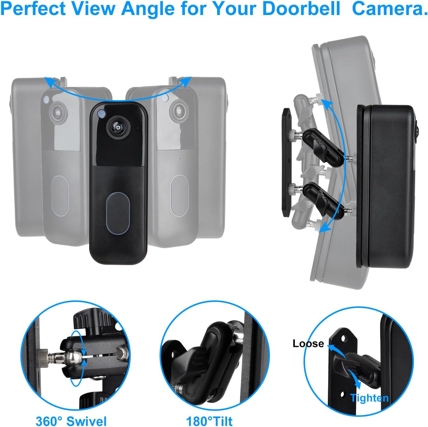 Blink Doorbell Camera Mount, Adjustable Angle Mount for Newest Model/Blink Video