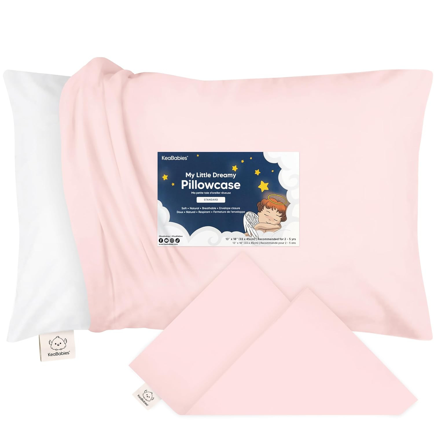 Toddler Pillowcase 13"X18" - Organic Cotton Toddler Pillowcase for Kids, Boys, G
