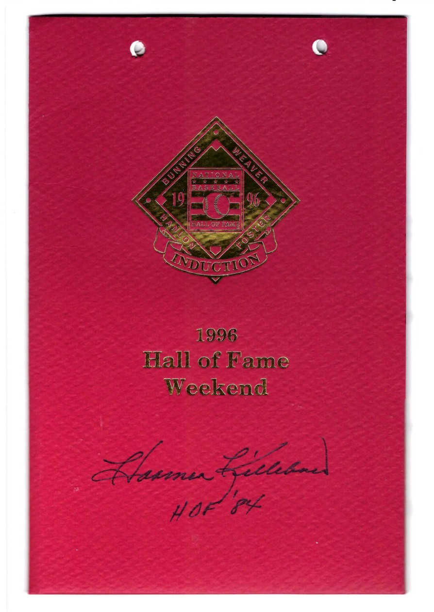Harmon Killebrew 1996 HOF Induction Itinerary Autographed RARE BAS ....read