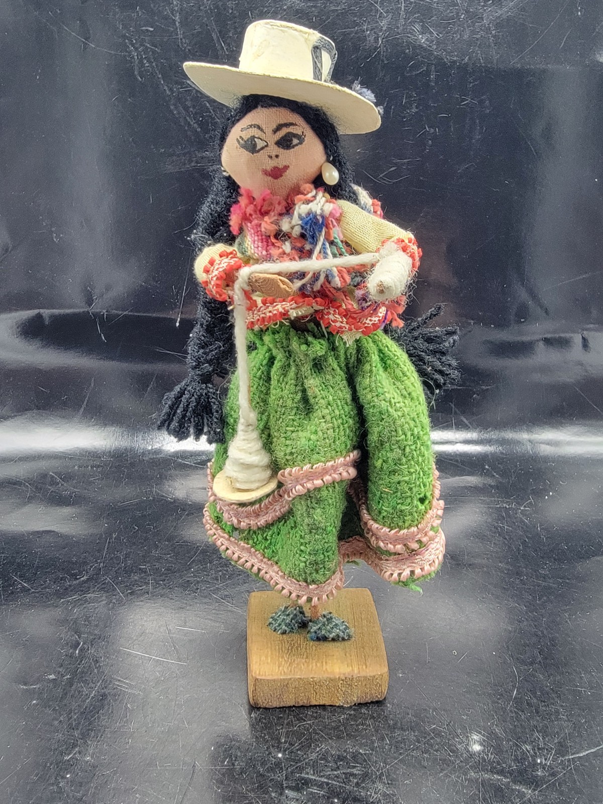 1983 Vintage Santa Cruz Bolivian Thread Folk Art Doll - Handmade - Traditional