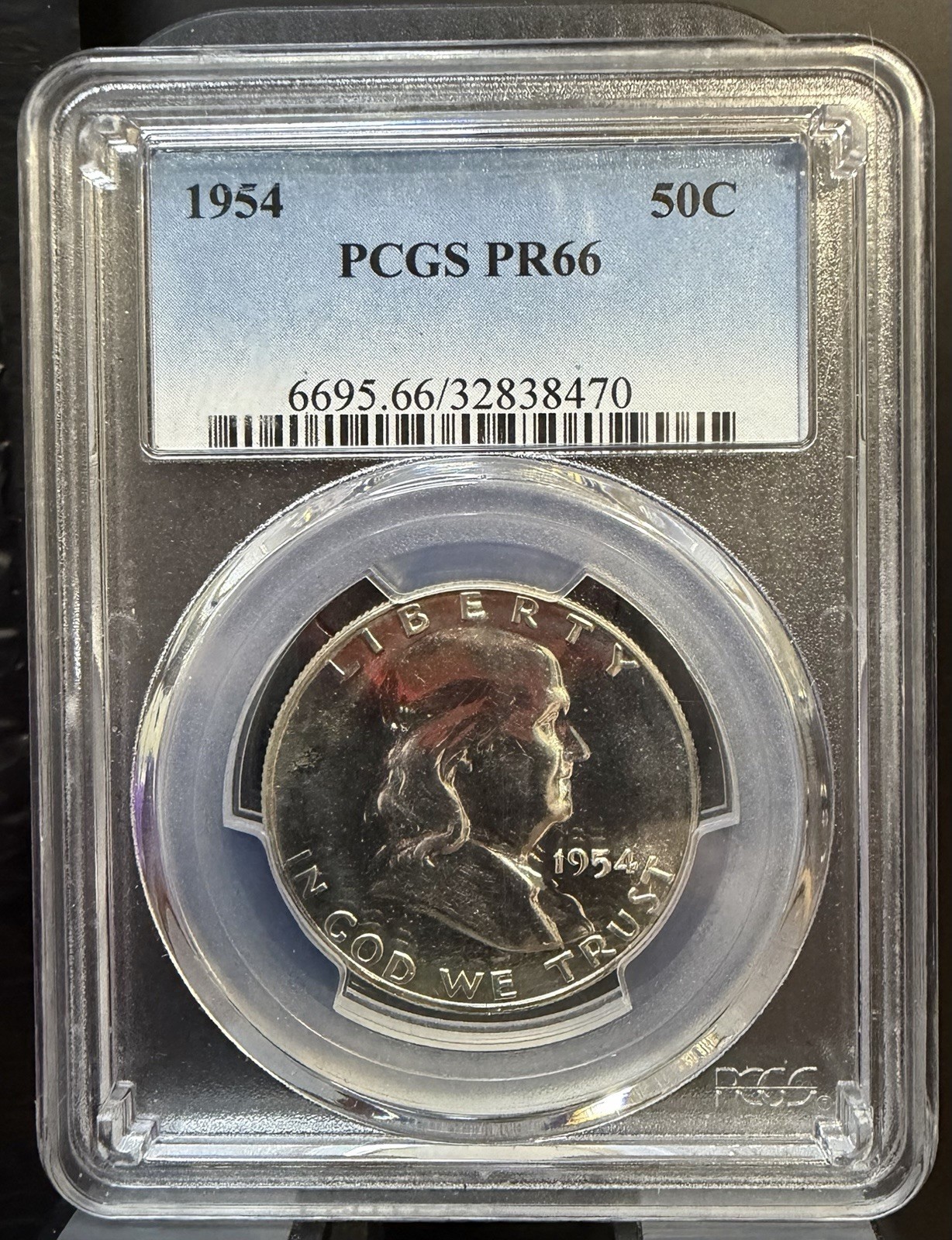 PCGS 1954 Franklin Half Dollar 50C PR66 Proof Silver Philadelphia Cert 32838470